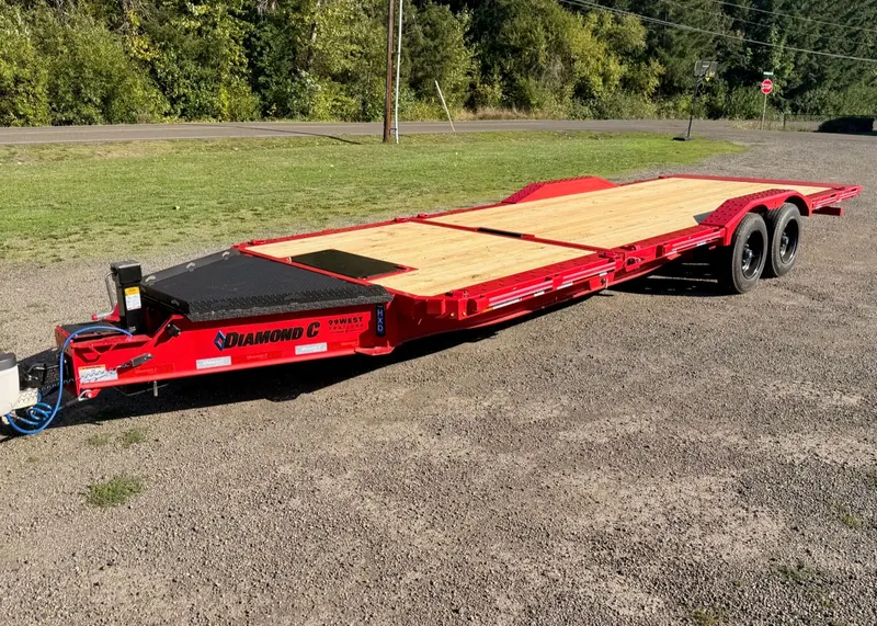 Red 2027 Diamond C HXD 24 foot gravity tilt equipment trailer, photo 10